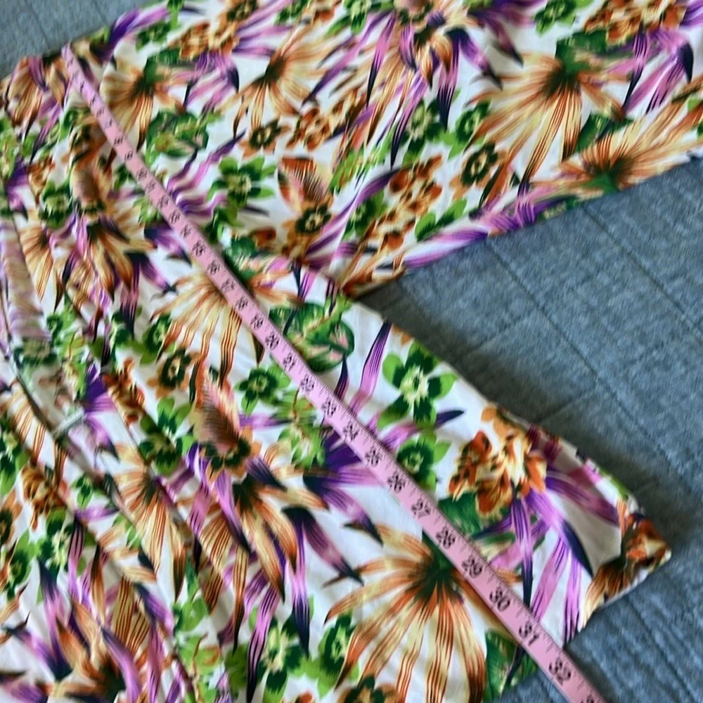 Tropical Floral Beach Resortwear Kimono Swim Cover Up 100% Rayon